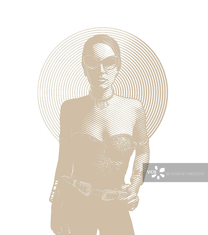 态度自信的美丽性感女人图片素材