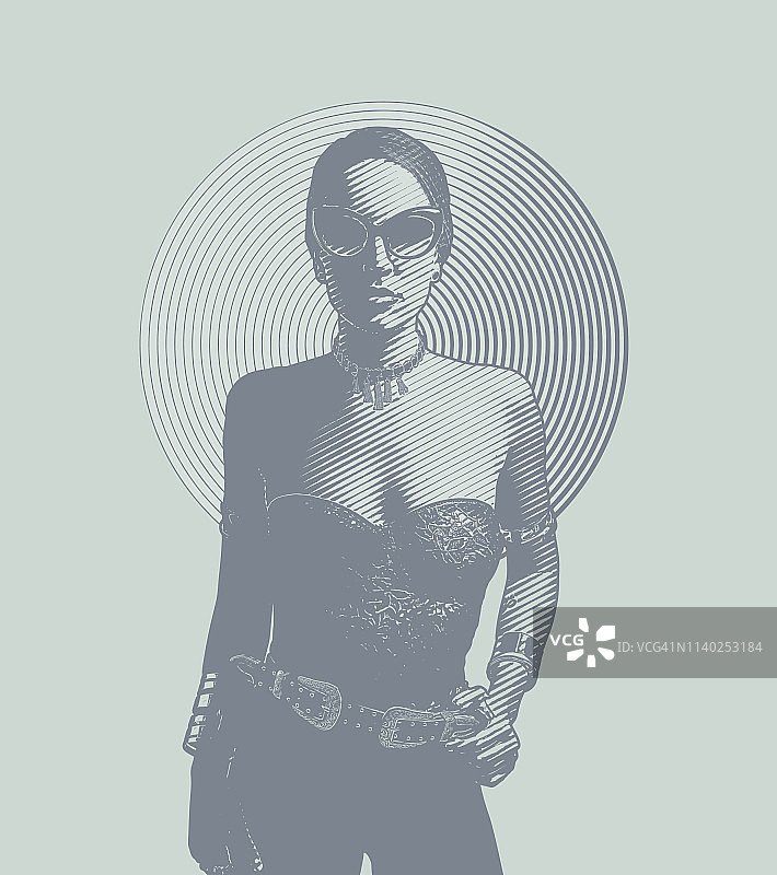 态度自信的美丽性感女人图片素材