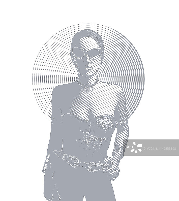 态度自信的美丽性感女人图片素材