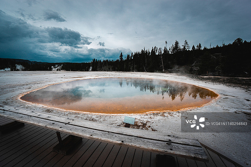 美国黄石国家公园的美丽水池图片素材