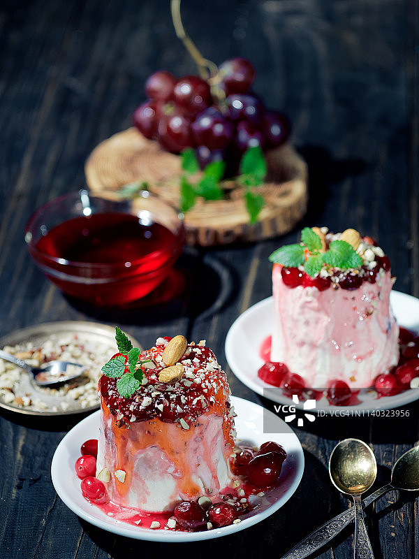 纯素奶油奶酪冰冻甜点图片素材