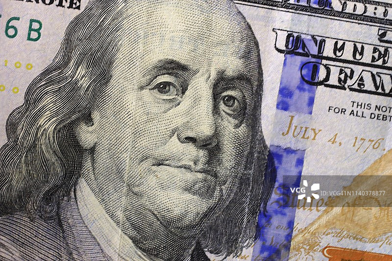 本·富兰克林肖像图片素材