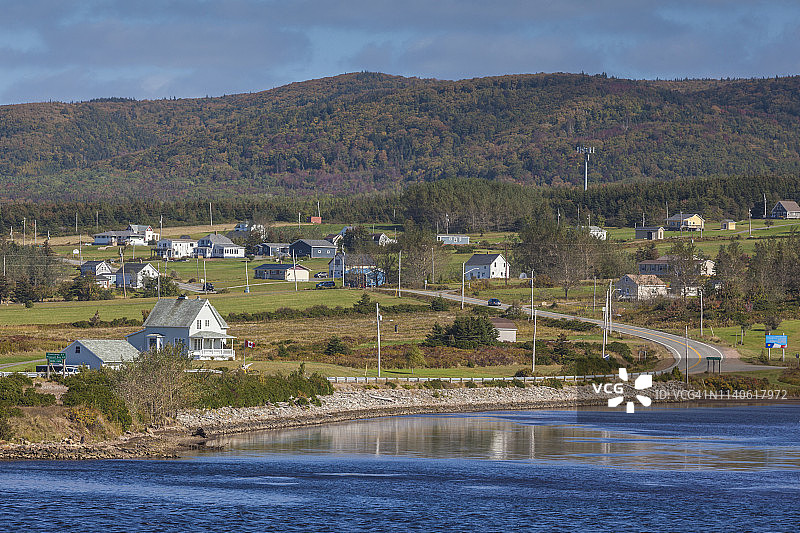 加拿大新斯科舍省马格里河畔的马格里港镇景图片素材