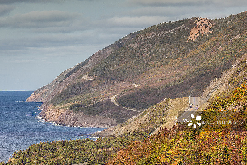 加拿大新斯科舍省卡伯特海峡布雷顿角高地国家公园沿海公路6号图片素材