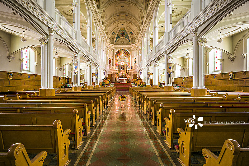 加拿大新斯科舍省卡伯特 trail 圣彼得教堂内部图片素材