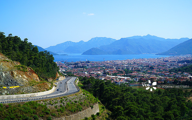 从高角度看马尔马里斯镇图片素材