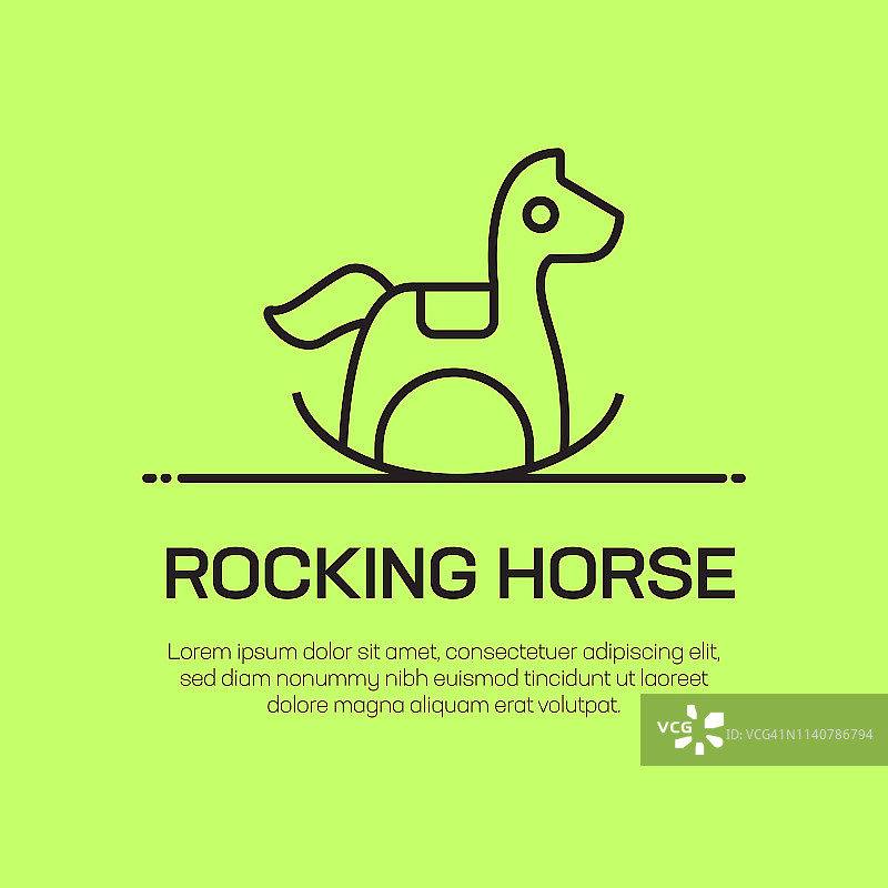 摇摇马矢量线条图标 - 简约细线条图标，优质设计元素图片素材