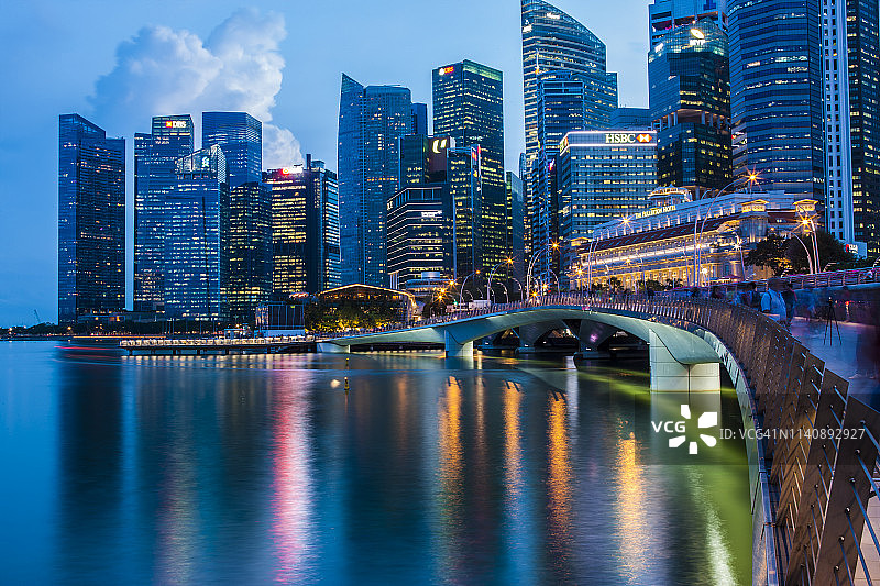 新加坡中央商务区天际线图片素材
