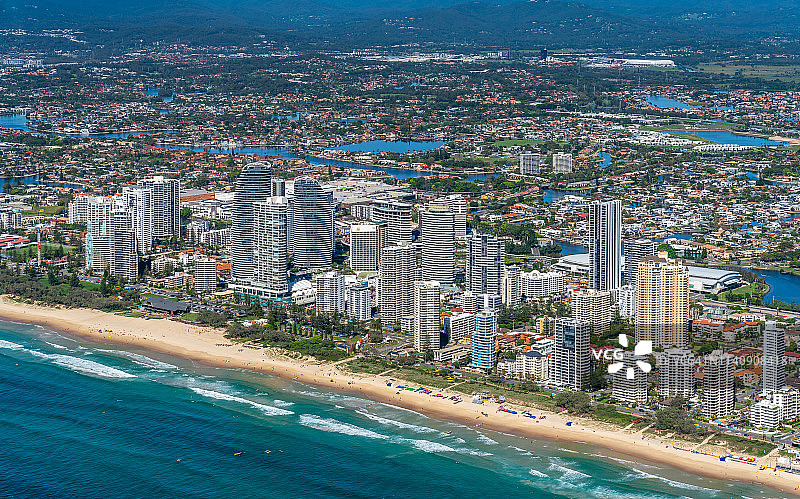 黄金海岸冲浪者天堂QLD澳大利亚航空照片图片素材