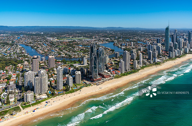 黄金海岸冲浪者天堂QLD澳大利亚航空照片图片素材