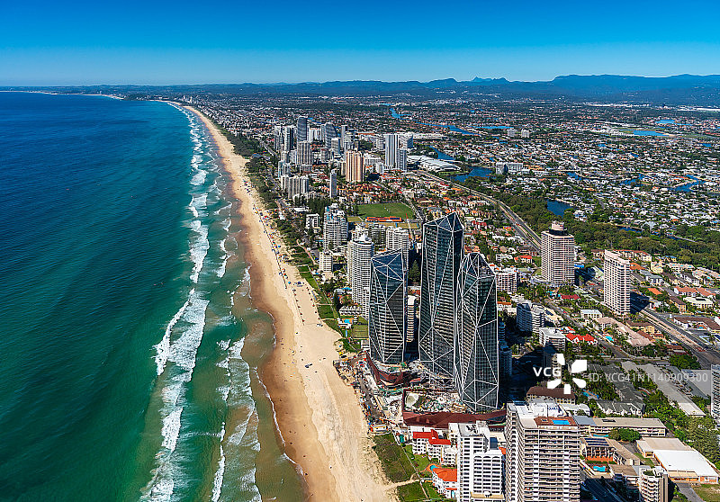 黄金海岸冲浪者天堂QLD澳大利亚航空照片图片素材