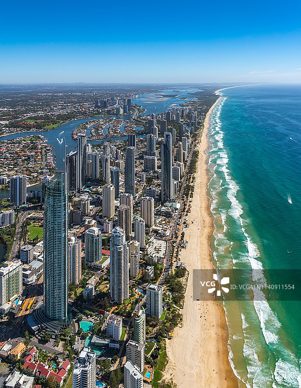 黄金海岸冲浪者天堂QLD澳大利亚航空照片图片素材
