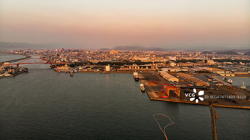 和歌山中央码头日落时分图片素材