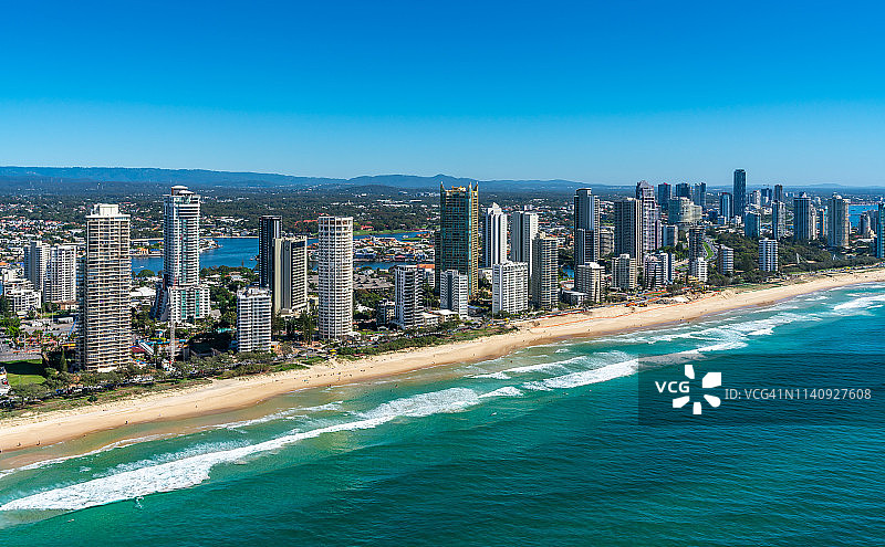 黄金海岸冲浪者天堂QLD澳大利亚航空照片图片素材