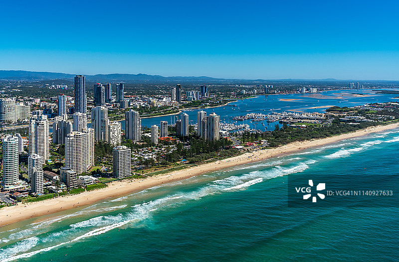 黄金海岸冲浪者天堂QLD澳大利亚航空照片图片素材