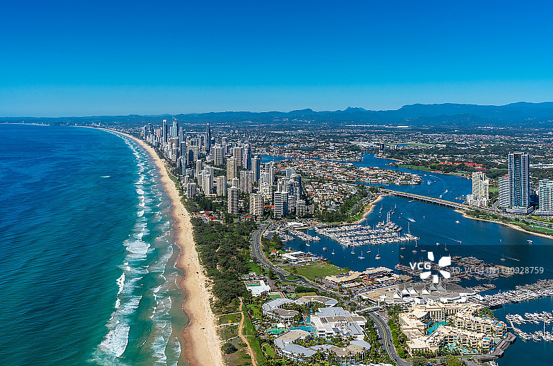 黄金海岸冲浪者天堂QLD澳大利亚航空照片图片素材
