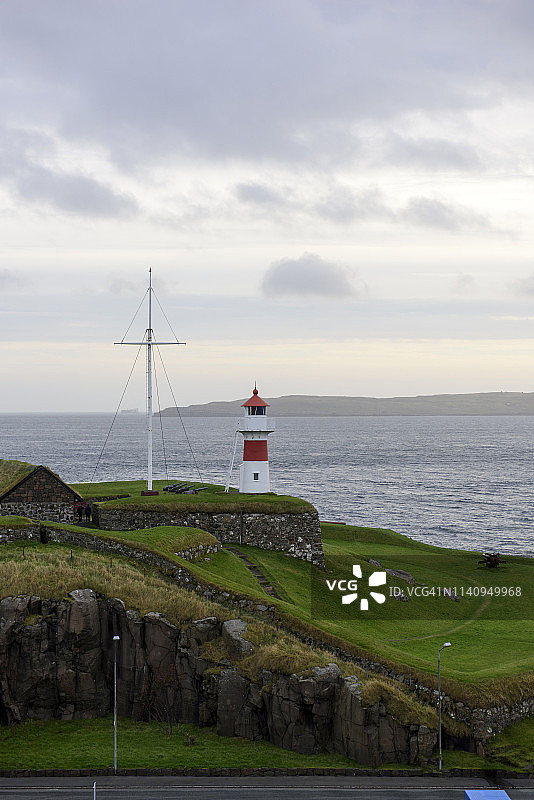 法罗群岛托尔斯港海岸的斯坎辛堡垒图片素材