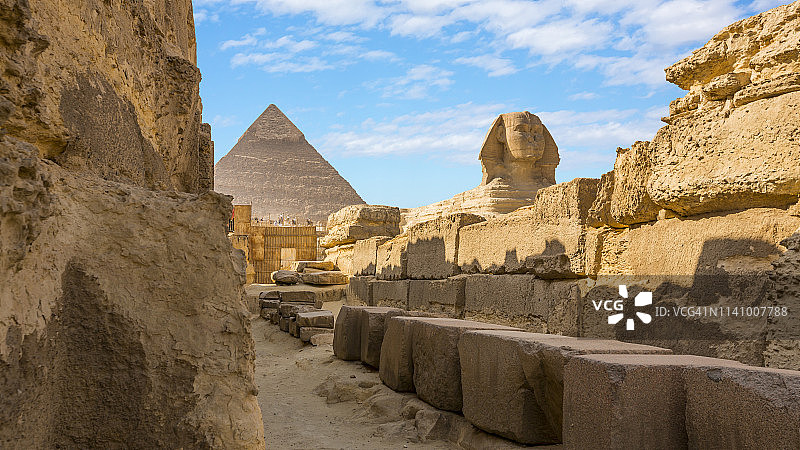 埃及开罗吉萨的狮身人面像图片素材