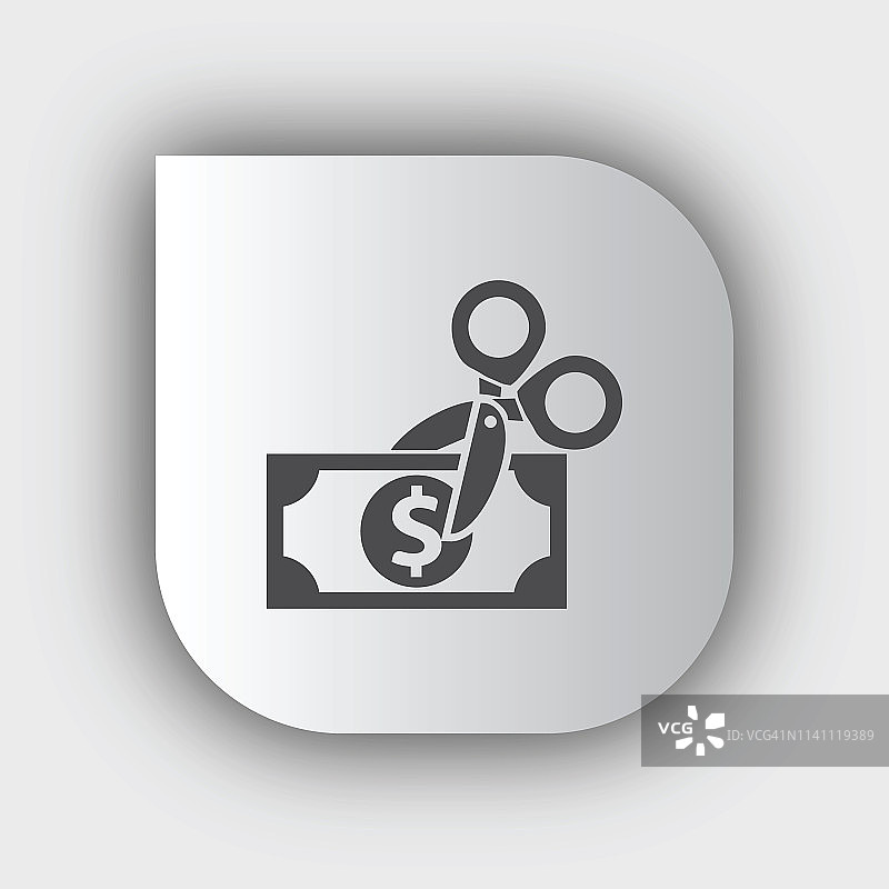 预算削减扁平线条图标图片素材