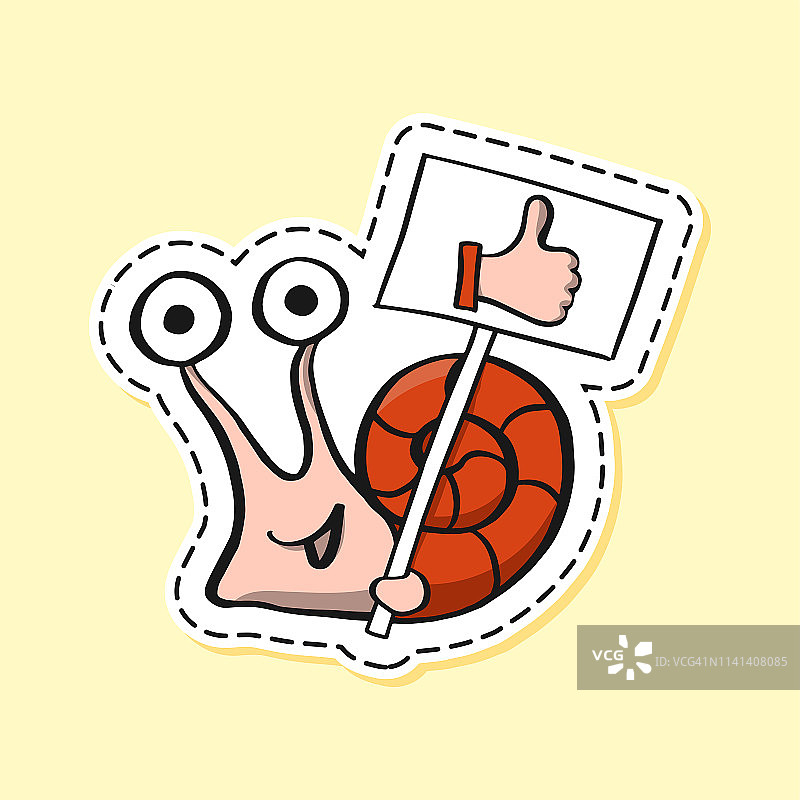 蜗牛贴纸，有趣的表情符号，图标元素图片素材
