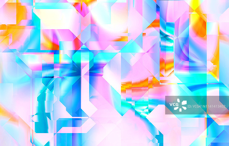 抽象几何彩色背景：粉色、黄色和蓝色图片素材