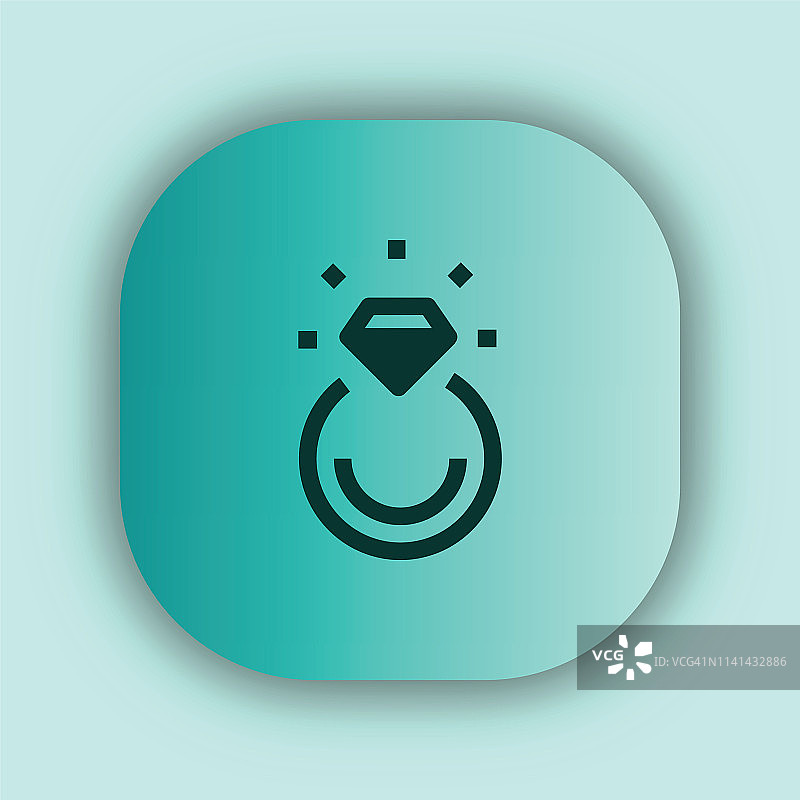 钻石戒指图标扁平设计图片素材