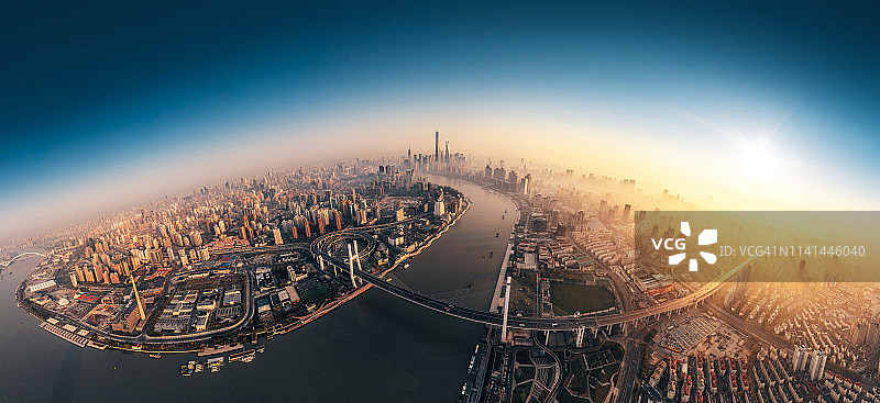 上海日出图片素材