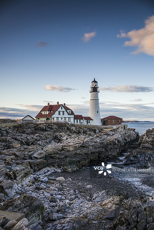 美国缅因州伊丽莎白角：波特兰灯塔图片素材