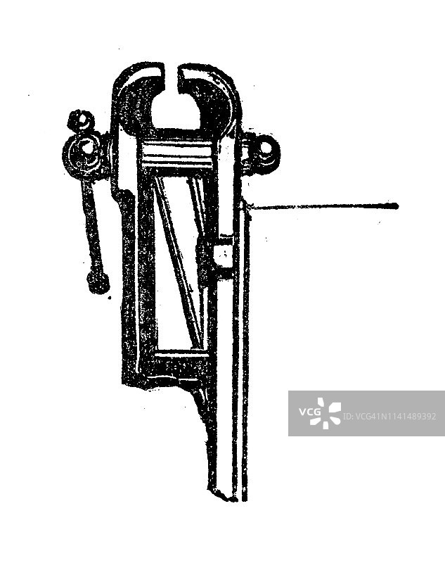 虎钳夹具的古董插画图片素材