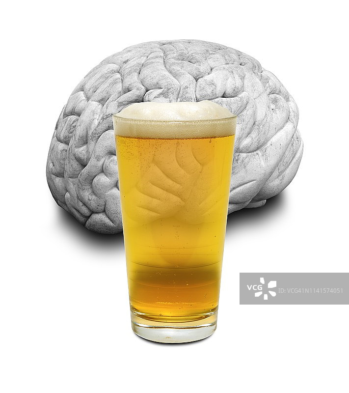 啤酒与大脑插画图片素材