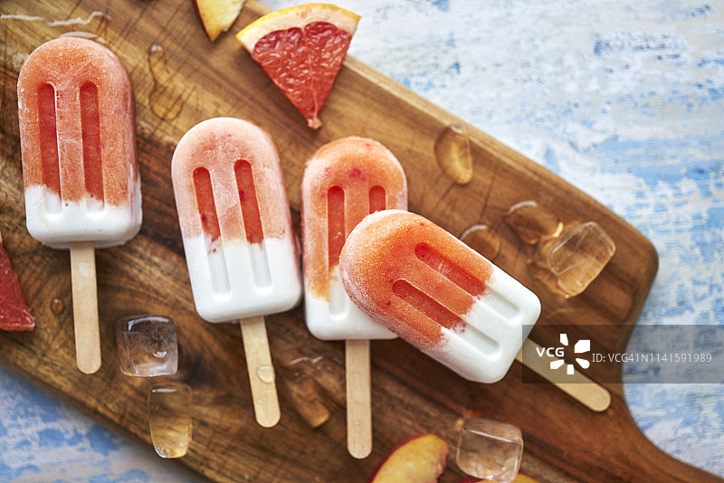 桃子西柚冰棍图片素材