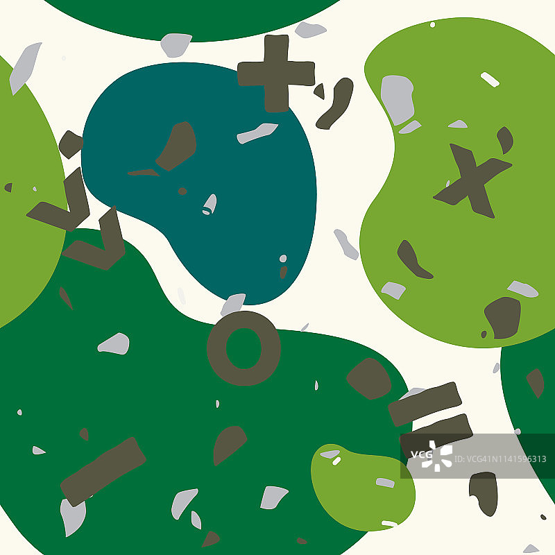 抽象复古80、90年代水磨石斑点无缝图案图片素材