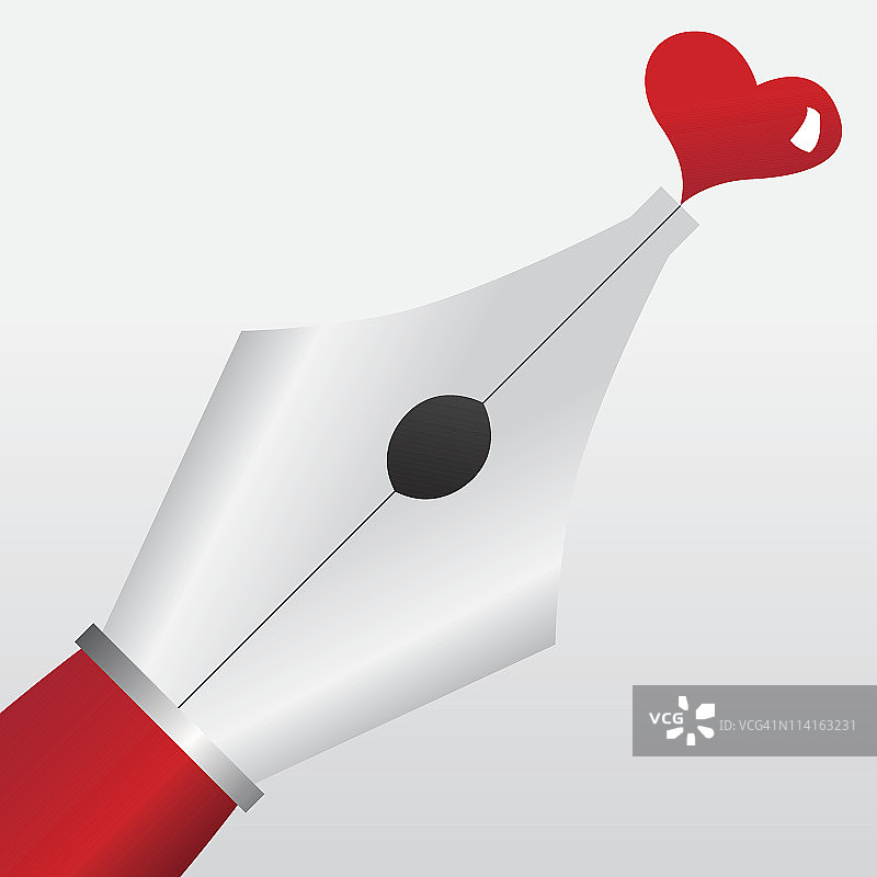 钢笔书写爱图片素材