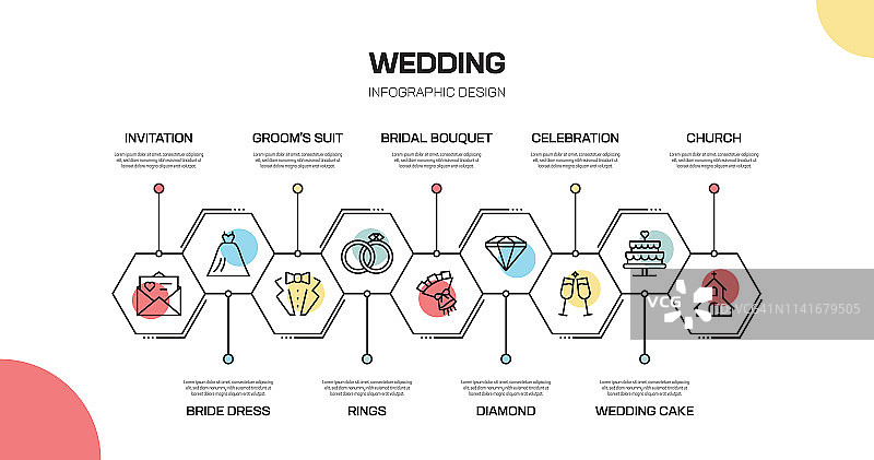 婚庆相关线信息图设计图片素材