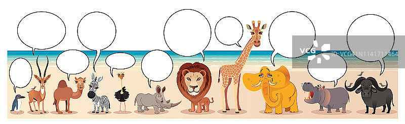 动物与对话气泡图片素材