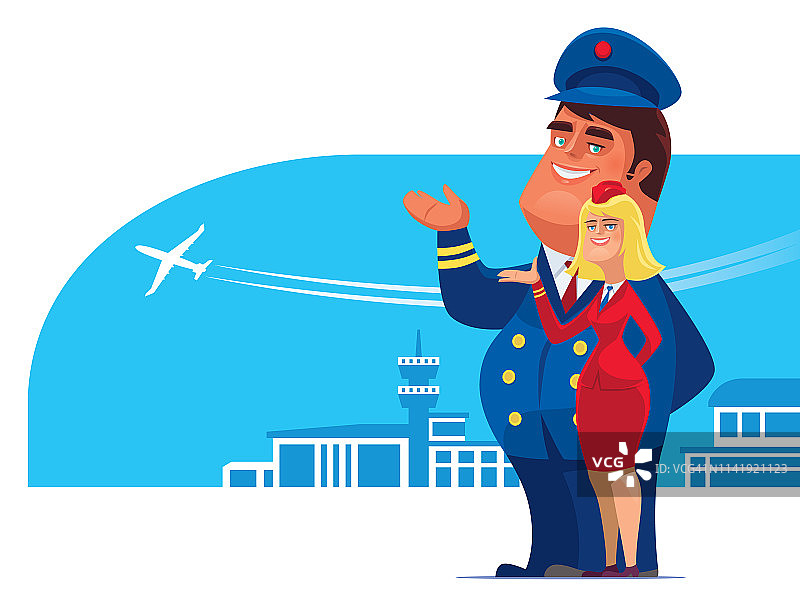 飞行员和空姐展示图片素材