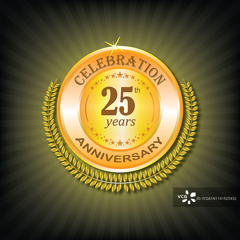 25周年庆典金色图标图片素材