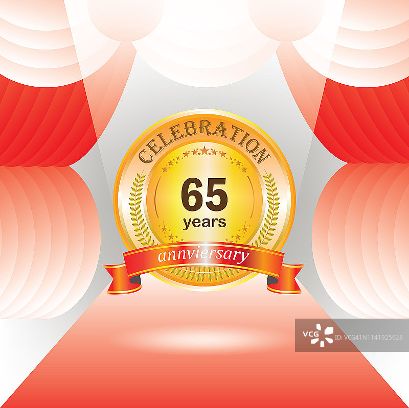 65周年庆典与幕布背景图片素材