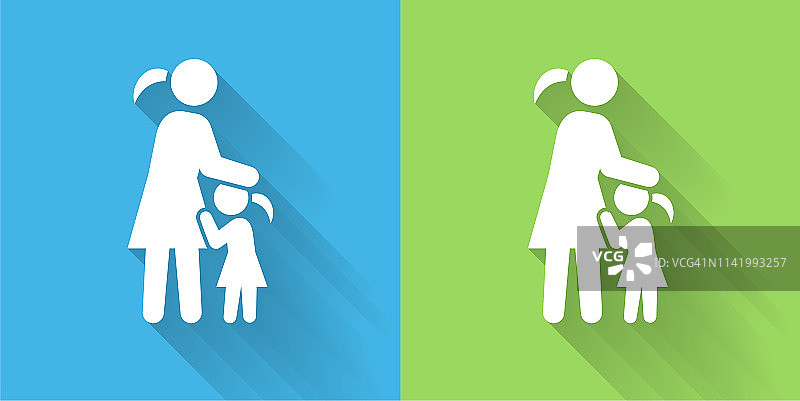 母女图标（长阴影）图片素材