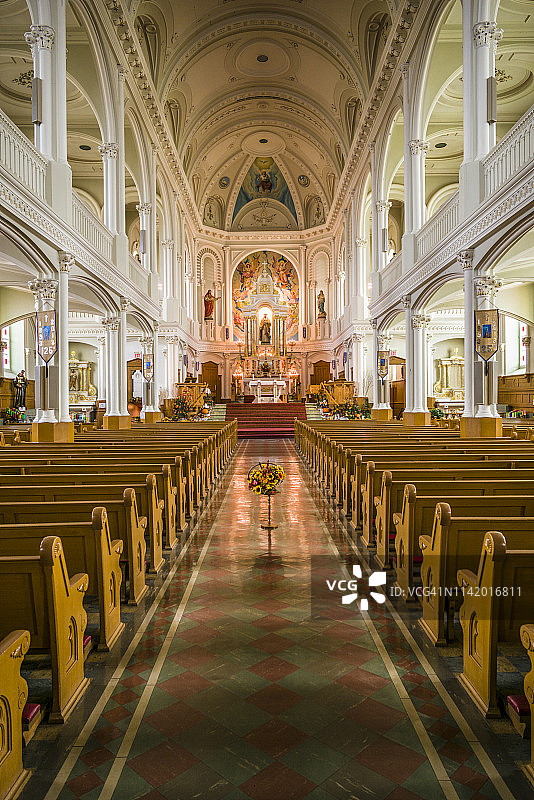 加拿大新斯科舍省卡伯特 trail 圣彼得教堂内部图片素材