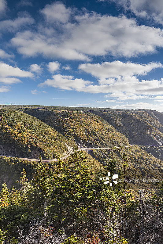 加拿大新斯科舍省卡伯特之路布雷顿角高地国家公园沿海公路6号公路黄昏景色图片素材