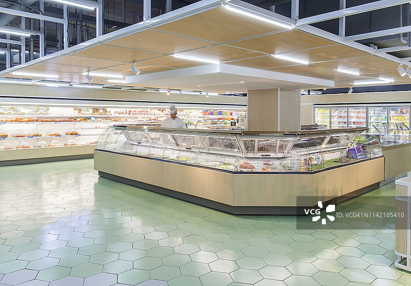 超市肉类和熟食区景色图片素材