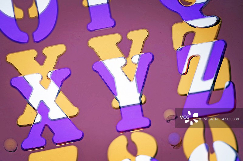 字母X、Y和Z的模板图片素材