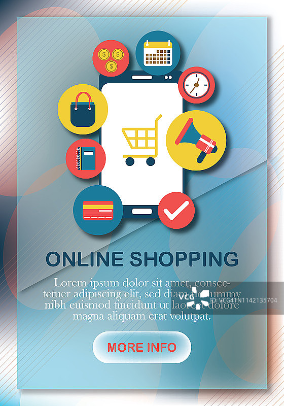 移动购物扁平风设计图片素材