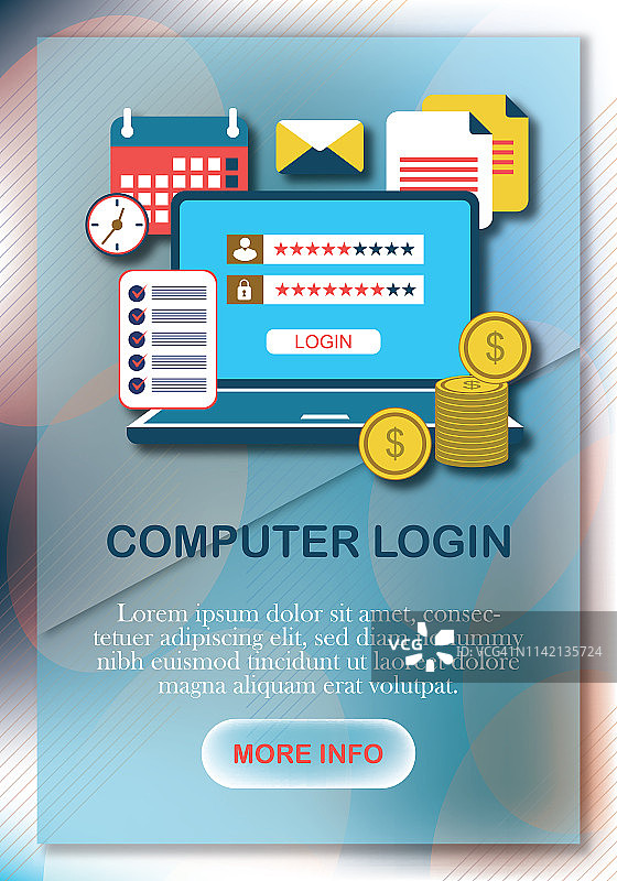 带登录名和密码的登录界面矢量设计图片素材