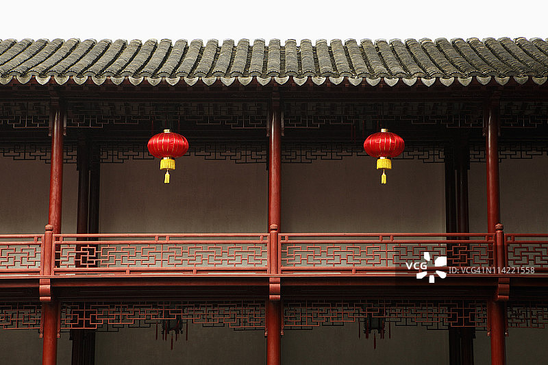 中国上海豫园的红灯笼图片素材