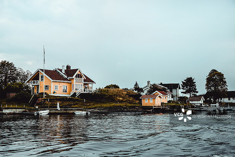 奥斯陆挪威峡湾的房屋图片素材