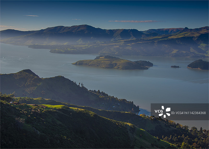 新西兰南岛基督城区利特尔顿港景色图片素材
