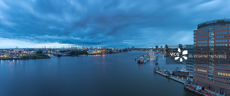 汉堡港高角度视图图片素材