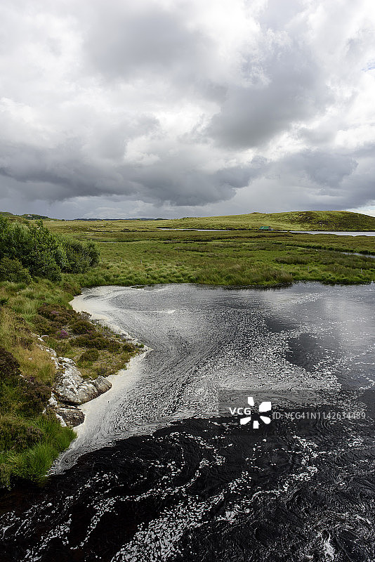 苏格兰路易斯岛拉赛的三文鱼河图片素材